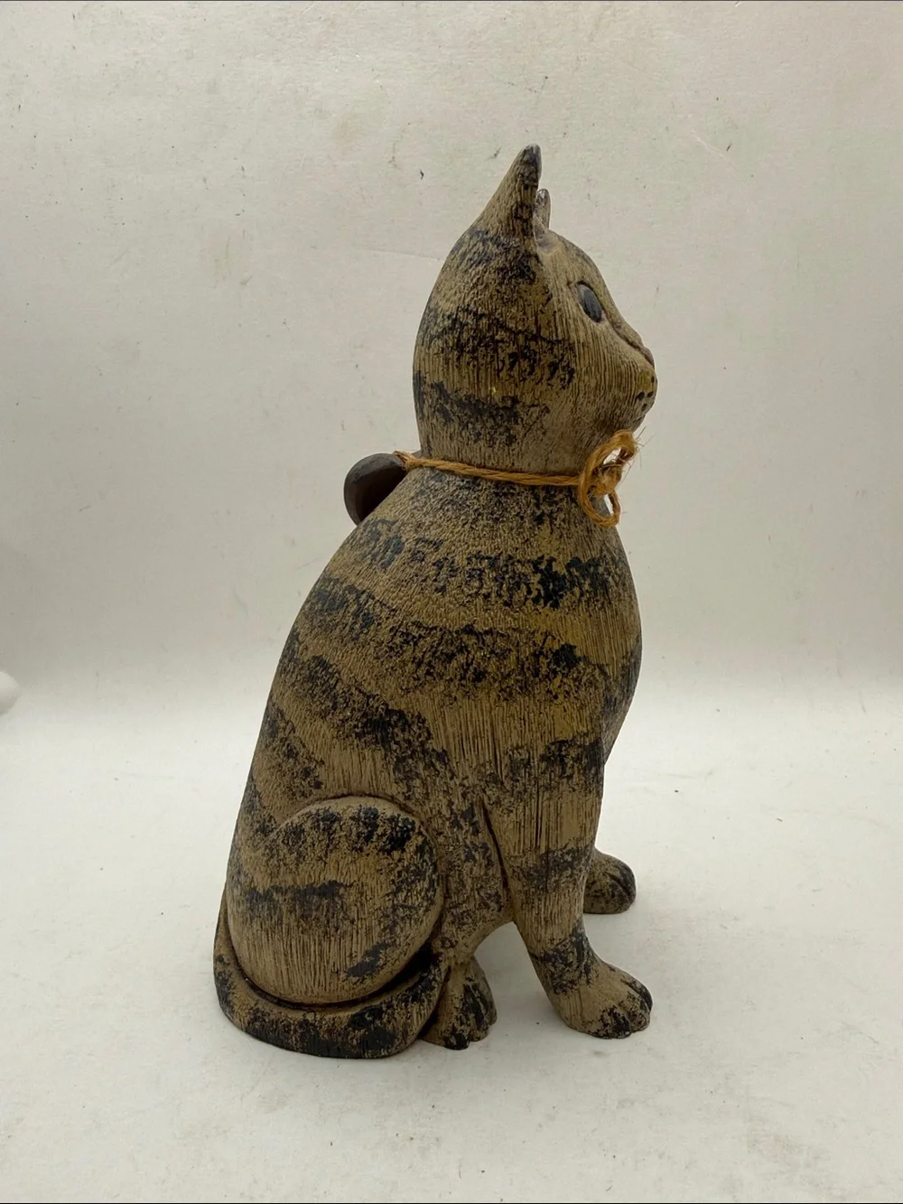 Vtg Signed Pat Croy Primitive Cat Folk Art Rustic Farmhouse Decor Collectible - Picture 4 of 12